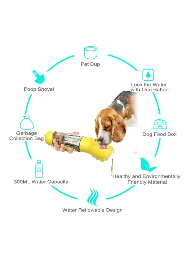 Pet Travel Leak Proof Water Cup Yellow/Clear 27 x 10 x 10cm - Image 2