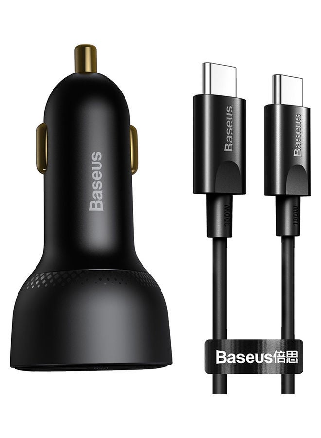 Baseus Superme Digital Display PPS Dual Quick 100W USB Car Charger, QC3.0 PD3.0 2 Ports Fast Car Charger Adapter, Cigarette Lighter USB Charger for iPhone, Chrome Book, Samsung Galaxy S21 iPad Pro MacBook2021 Dell Laptop - Image 1