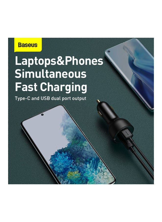 Baseus Superme Digital Display PPS Dual Quick 100W USB Car Charger, QC3.0 PD3.0 2 Ports Fast Car Charger Adapter, Cigarette Lighter USB Charger for iPhone, Chrome Book, Samsung Galaxy S21 iPad Pro MacBook2021 Dell Laptop - Image 3