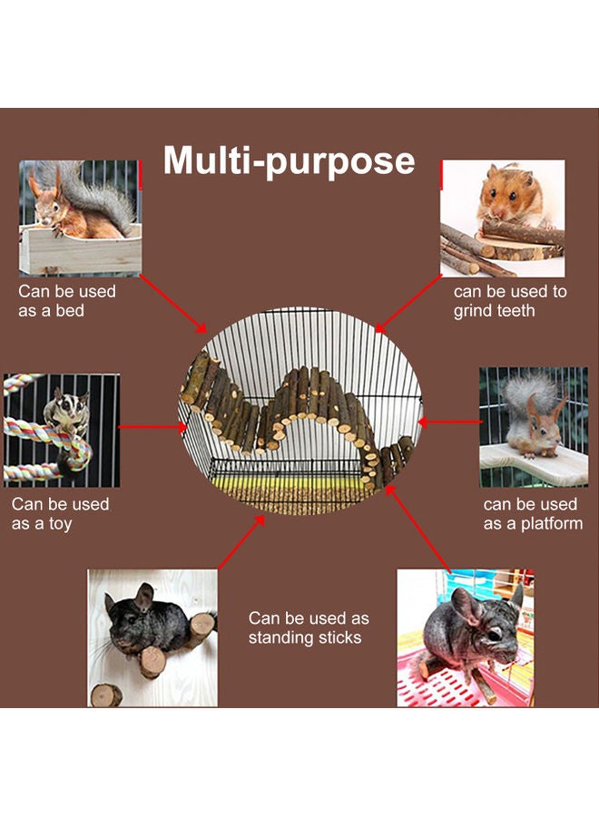 لعبة جسر خشبي للهامستر توضع في القفص بني - Image 4