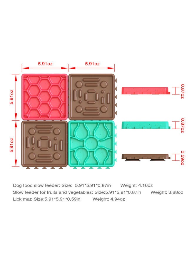 4-Piece Lick Mat for Pet Multicolour 15 x 8 x 15cm - Image 4