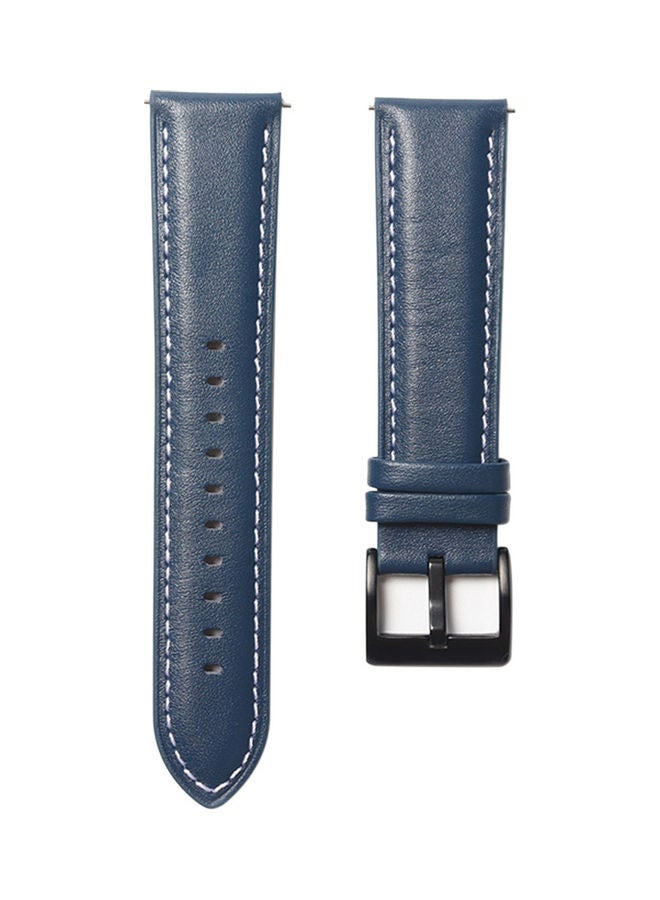 Generic - Leather Band Quick Release Smart Watch Strap Blue - Image 1