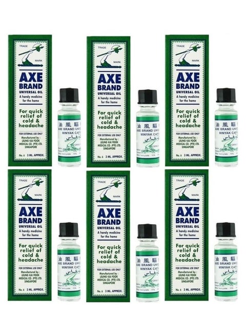 6-Piece Universal Oil For Quick Relief Of Cold And Headache 3ml