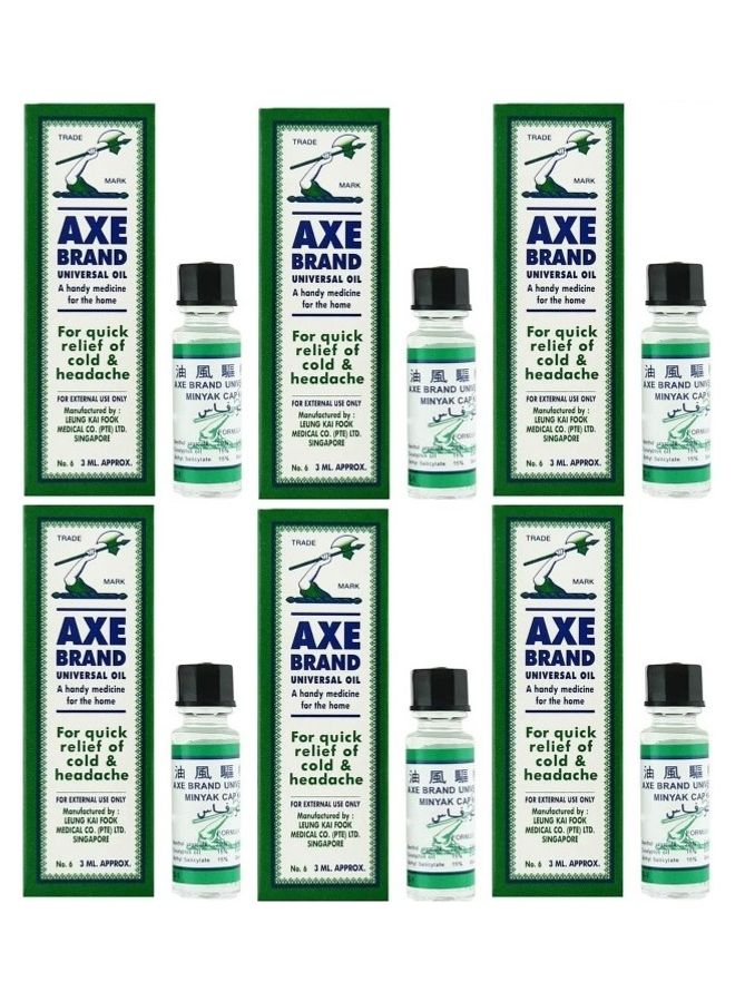 Axe 6-Piece Universal Oil For Quick Relief Of Cold And Headache 3ml  - Image 1