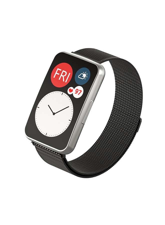 Foxcon Huawei watch fit Replacement Milanese Strap Black - Image 1