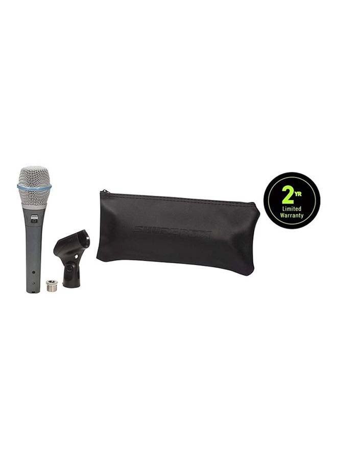 Shure - Supercardioid Single-Element Vocal Condenser Microphone for Studio Recording and Live Performances with A25D Mic Clip and Storage Bag BETA 87A black - Image 1