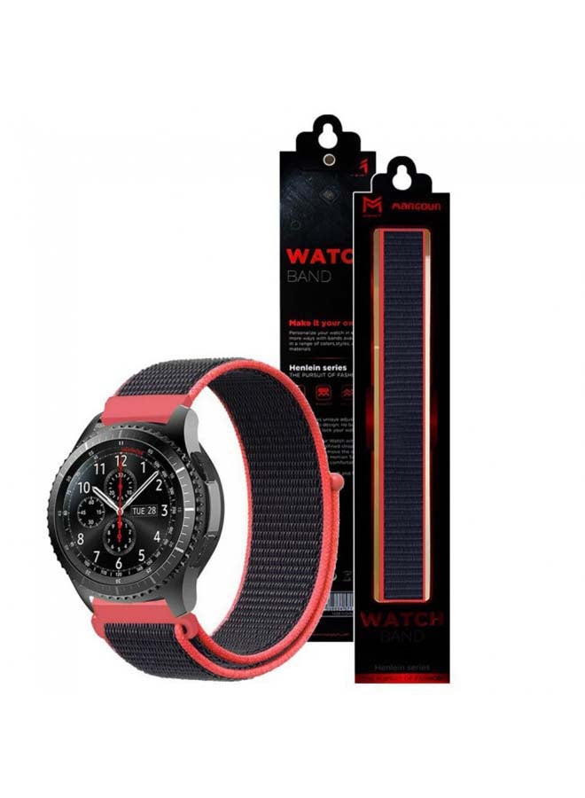 MARGOUN Nylon Sport Loop Band For Samsung Gear S3 Classic/S3 Frontier red black - Image 1