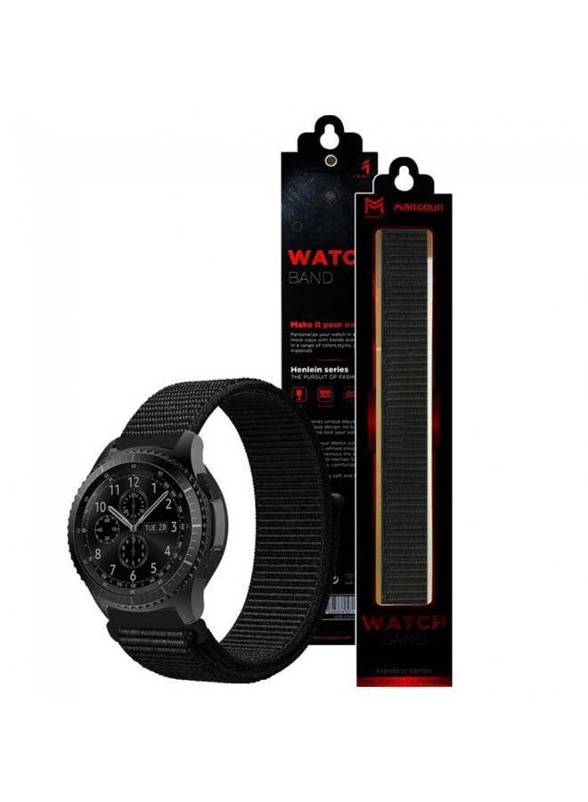 MARGOUN - Nylon Sport Loop Band For Samsung Gear S3 Classic/S3 Frontier Black - Image 1
