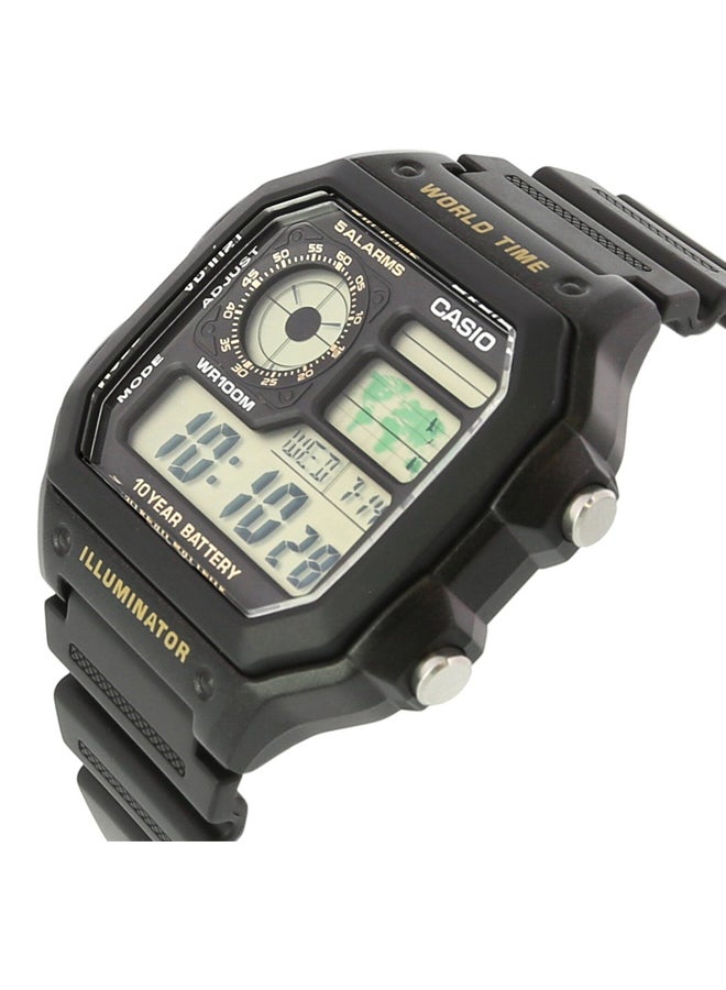 كاسيو ساعة يد كوارتز رياضية رقمية AE1200WH-1B - قياس 45 مم - لون أسود للرجال  - Image 4