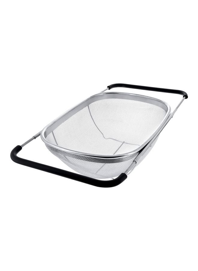 ALBERTO Expandable Over Sink Colander Silver/Black 34x24cm  - Image 2
