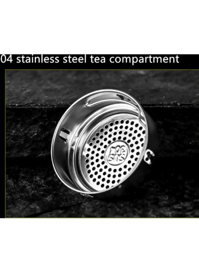 بيوينتي كوب ماء مصنوع من زجاج مزدوج الطبقة ومناسب للاستخدام المنزلي فضي 22.7سم - Image 4