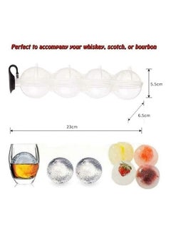XiuWoo 4-Hole Ice Ball Maker Clear 23 x 6.5 x 5.5cm  - Image 4