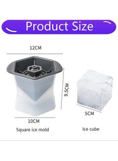 XiuWoo King Cube Silicone Ice Cube Trays Black/White 9.5 x 10 x 12cm  - Image 3