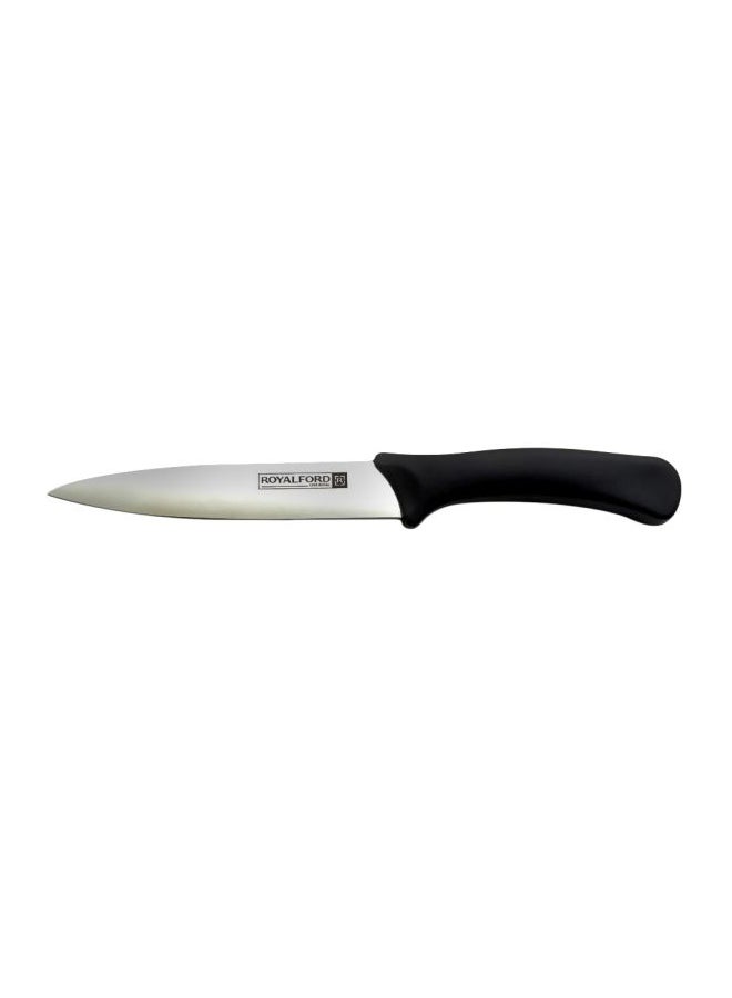 Royalford - 2-Piece Utility Knife And Scissor Set Silver With Black Handle 5inch - Image 1