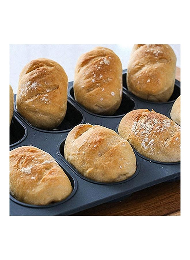 XiuWoo Silicone Muffin Cupcake Baking Pan Black one size  - Image 3
