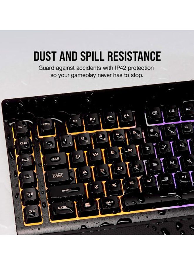 CORSAIR - K55 RGB USB LED Backlit Keys Onboard Macro Recording Media Controls Gaming Keyboard with Wrist Rest Included - Image 1