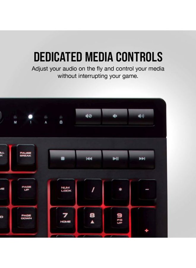 CORSAIR - K55 RGB USB LED Backlit Keys Onboard Macro Recording Media Controls Gaming Keyboard with Wrist Rest Included - Image 1