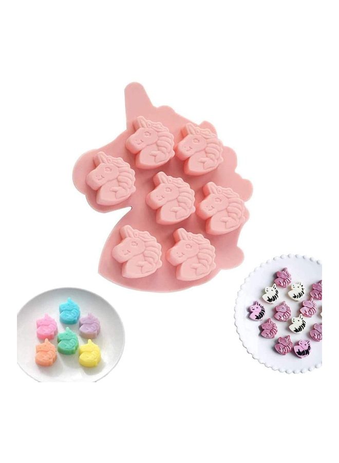 XiuWoo 7 Cavities Unicorn Head Mold Beige 12.3 x 14.3cm  - Image 1