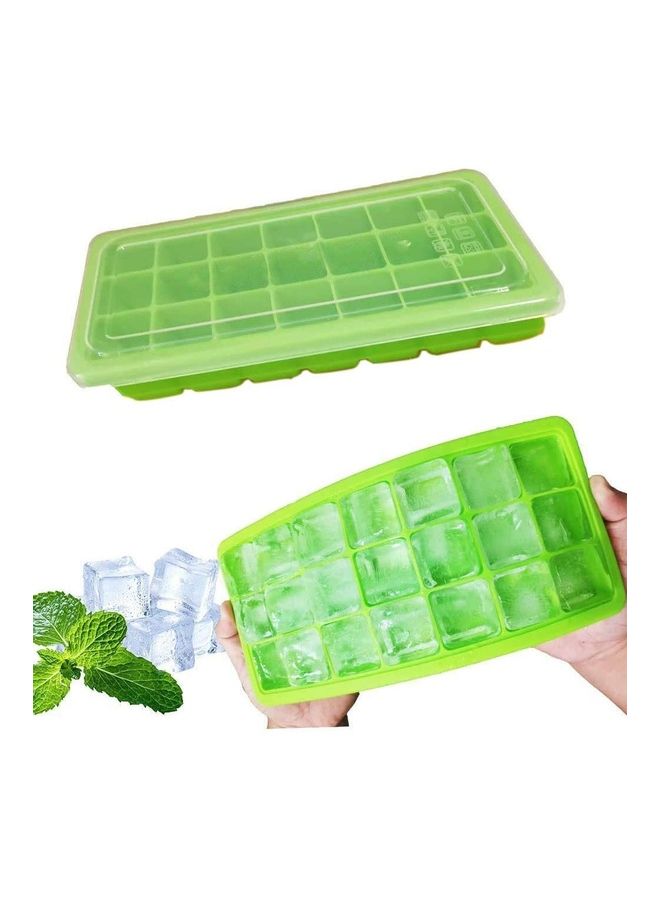 XiuWoo - Silicone Ice Trays With Lid Green 10.4x1.2x5.0inch - Image 1