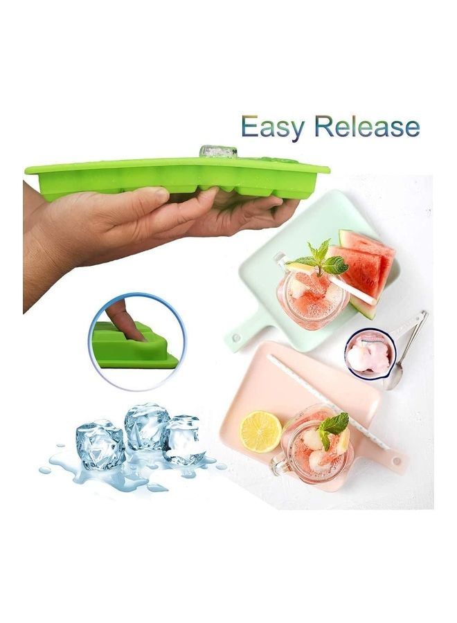 XiuWoo - Silicone Ice Trays With Lid Green 10.4x1.2x5.0inch - Image 1