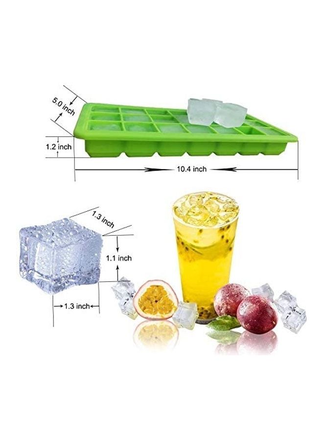 XiuWoo - Silicone Ice Trays With Lid Green 10.4x1.2x5.0inch - Image 1