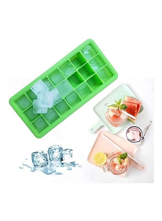 XiuWoo - Silicone Ice Trays With Lid Green 10.4x1.2x5.0inch - Image 1