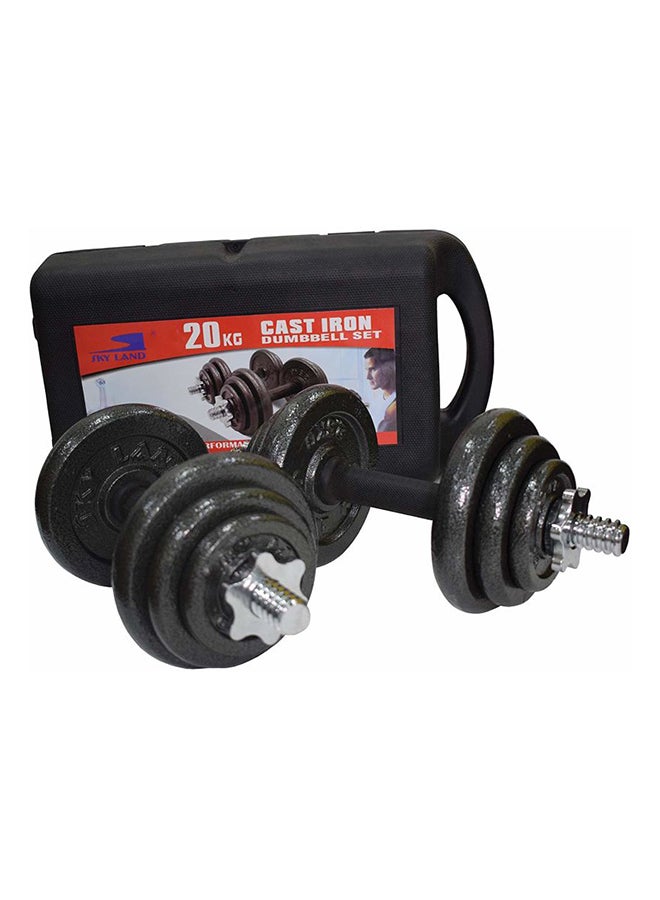 SkyLand - 18-Piece Cast Iron Dumbbell Set - 20kg - Image 1