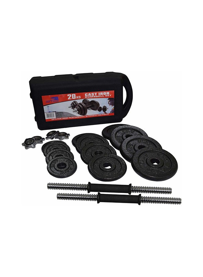SkyLand - 18-Piece Cast Iron Dumbbell Set - 20kg - Image 1