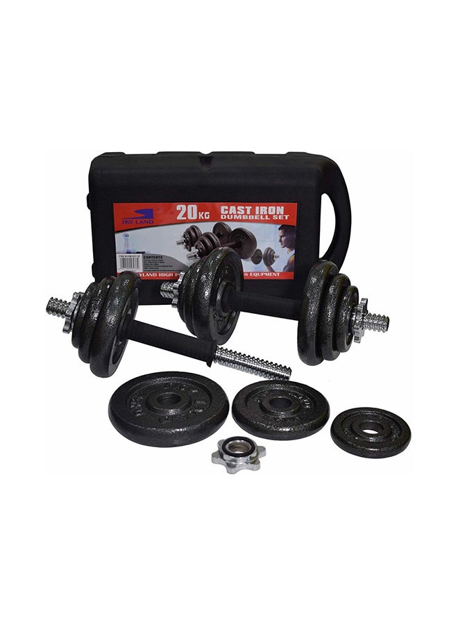 SkyLand - 18-Piece Cast Iron Dumbbell Set - 20kg - Image 1