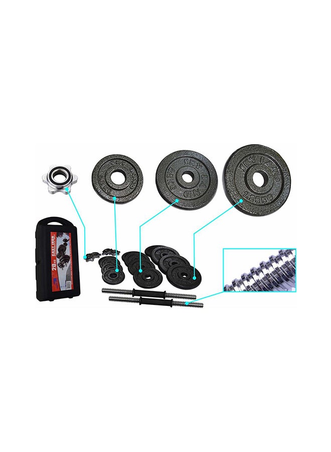 SkyLand - 18-Piece Cast Iron Dumbbell Set - 20kg - Image 1