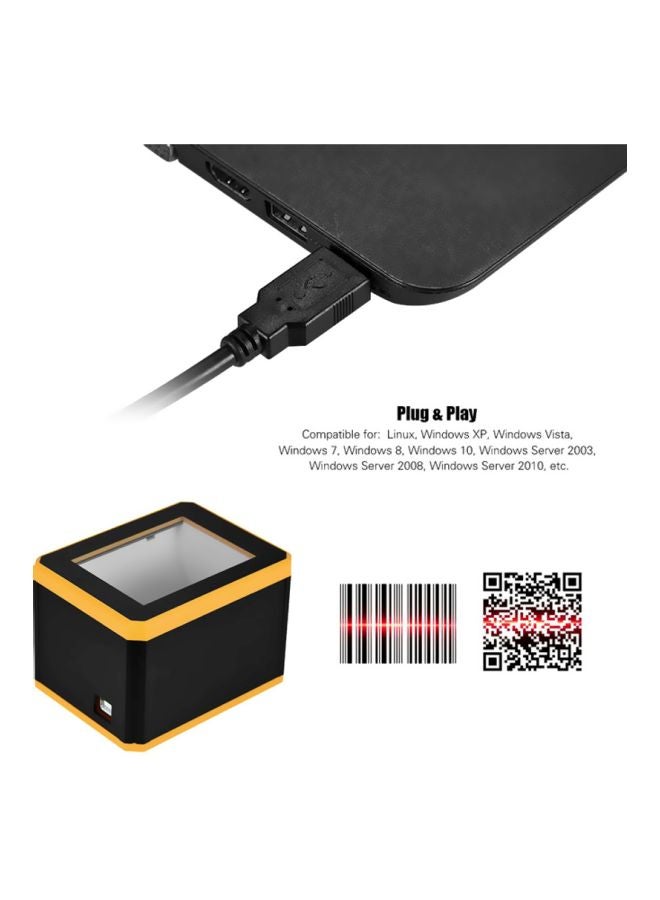 Omnidirectional 1D and 2D Barcode Scanner with USB Interface Black/Orange