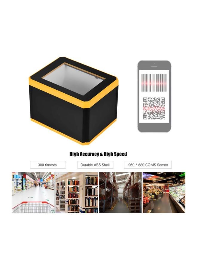 Omnidirectional 1D and 2D Barcode Scanner with USB Interface Black/Orange