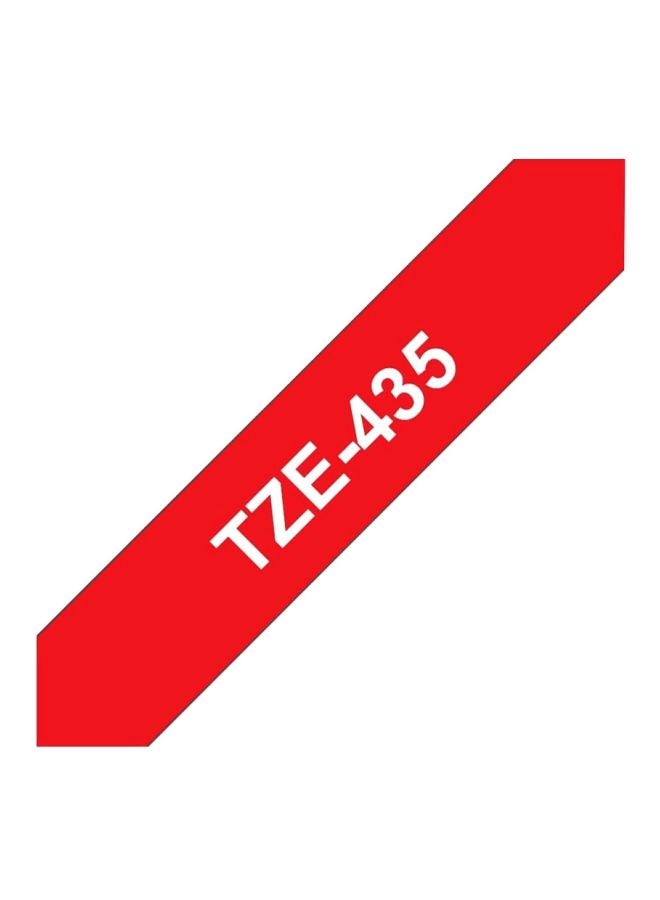 brother Tze-435 Label Tape White On Red White/Red - Image 5