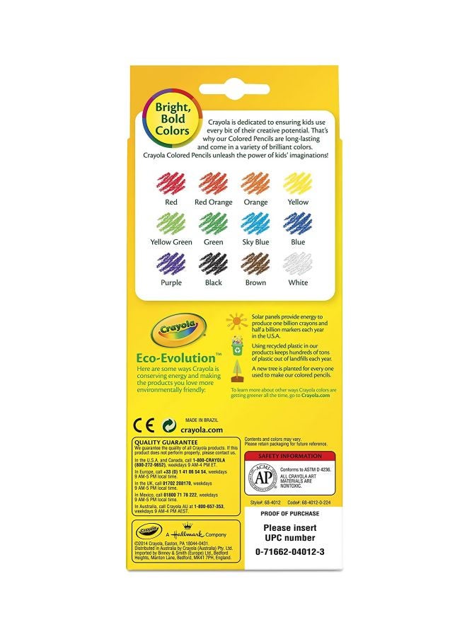 Crayola 12-Piece Colored Pencils Red/Yellow/Black - Image 3