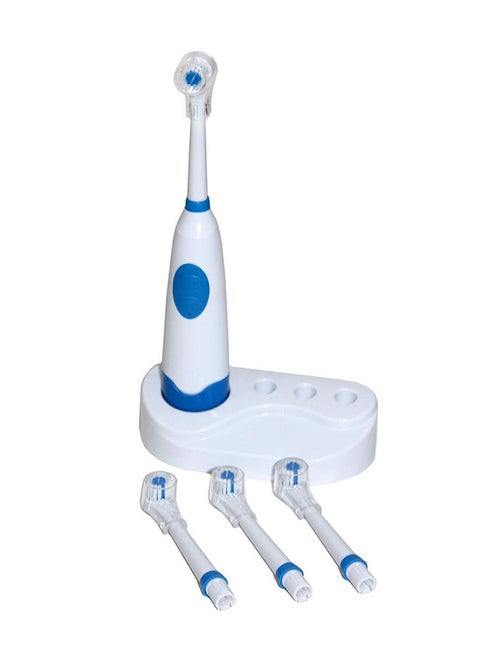 Electric  Toothbrush With 4 Heads White/Blue 20.1cm