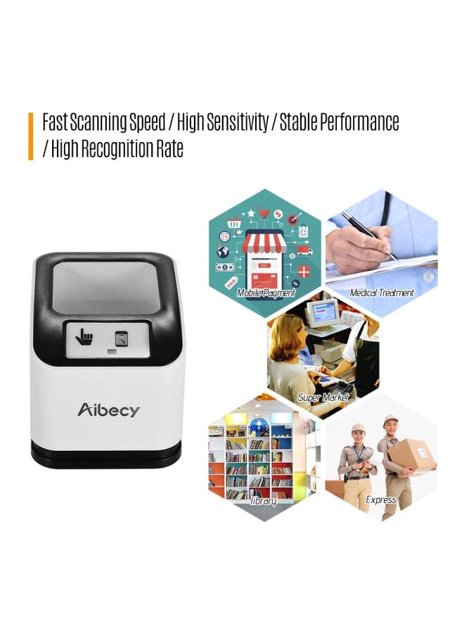 2200 1D and 2D Bar Code Scanner Black/White