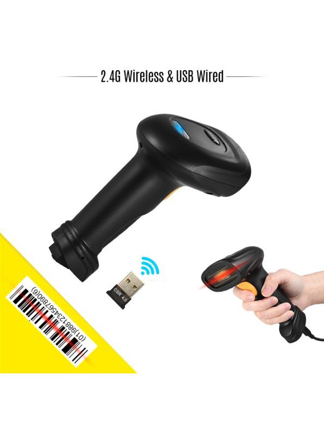 Aibecy - BW3 Wireless and USB Wired 1D Barcode Scanner Black/Beige - Image 1