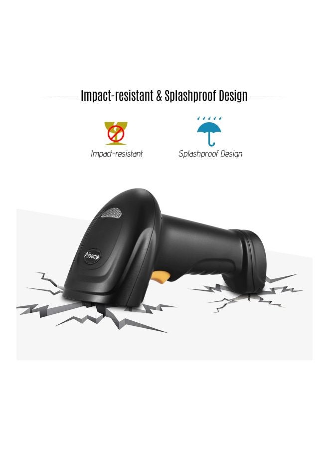 Aibecy - BW3 Wireless and USB Wired 1D Barcode Scanner Black/Beige - Image 1