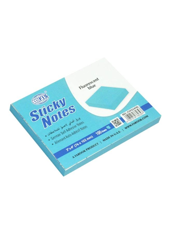 FIS 12-Piece Sticky Note Pads Set Fluroscent Blue  - Image 2