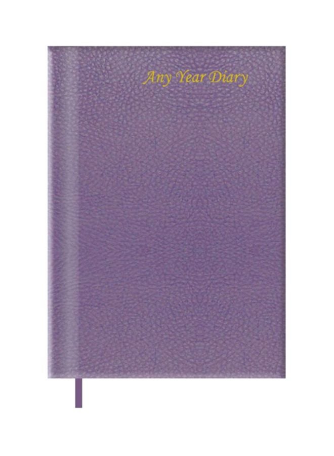 FIS Undated Vinyl Cover Any Year Diary, Size A5 Purple - Image 1