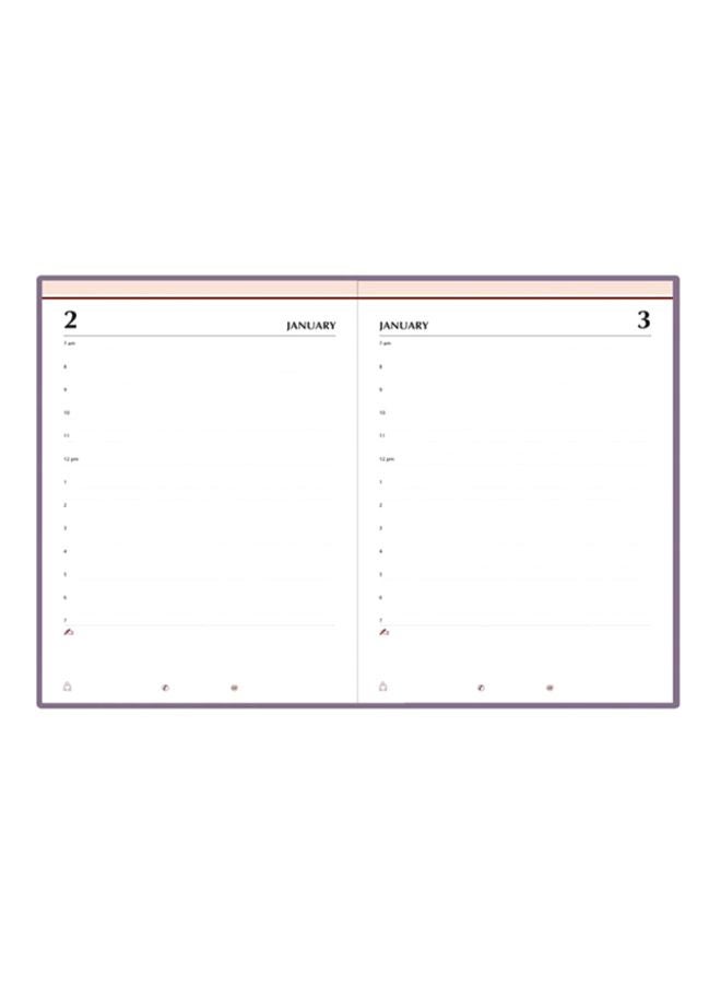 FIS Undated Vinyl Cover Any Year Diary, Size A5 Purple - Image 2