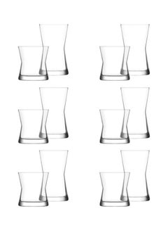 12-Piece Multi-Purpose Drinking Glass Set Clear