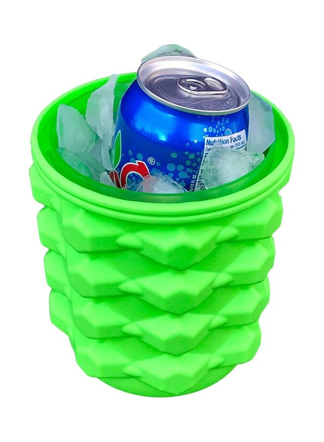 XiuWoo - Ice Cube Maker Silicone Bucket With Lid Green 5.5inch - Image 1