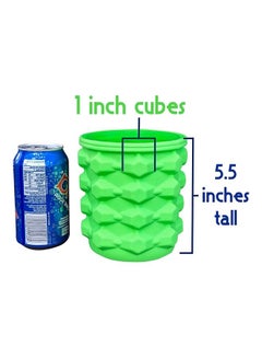 XiuWoo Ice Cube Maker Silicone Bucket With Lid Green 5.5inch  - Image 4