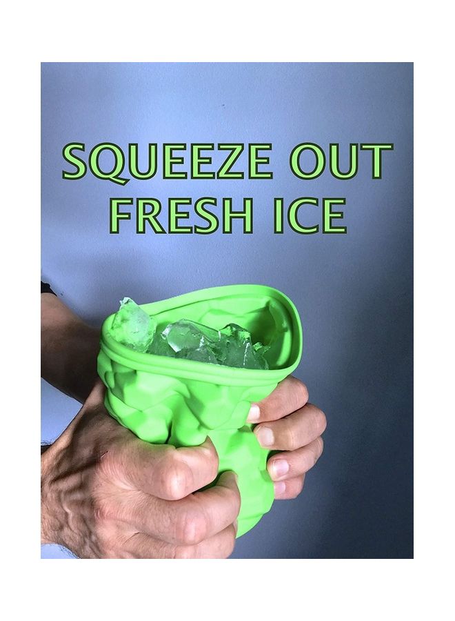 XiuWoo - Ice Cube Maker Silicone Bucket With Lid Green 5.5inch - Image 1