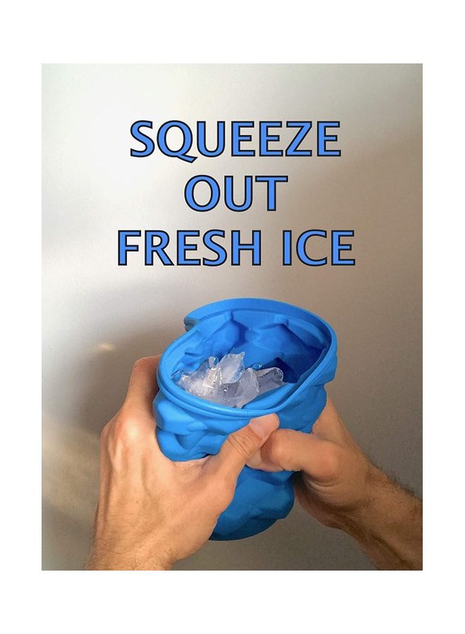 XiuWoo Ice Cube Maker Silicone Bucket With Lid Blue 5.5inch  - Image 5