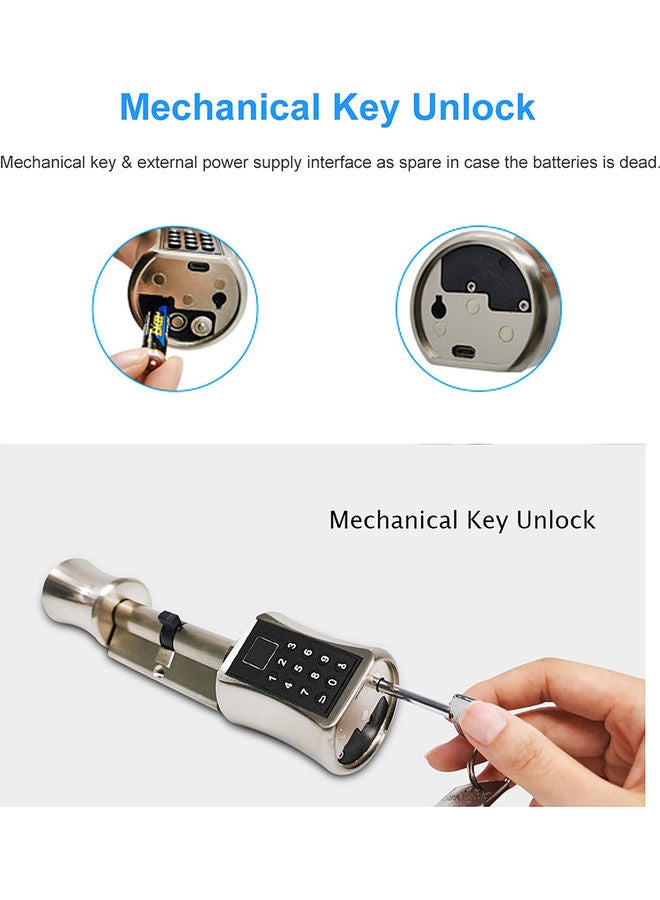 Digital Lock Code Anti-theft Security Door Electric Lock Silver - Image 2