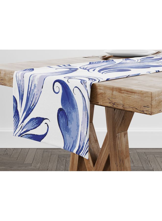 Polyester Table Runner White/Blue 150x50cm - v1623227029/N48052031A_1