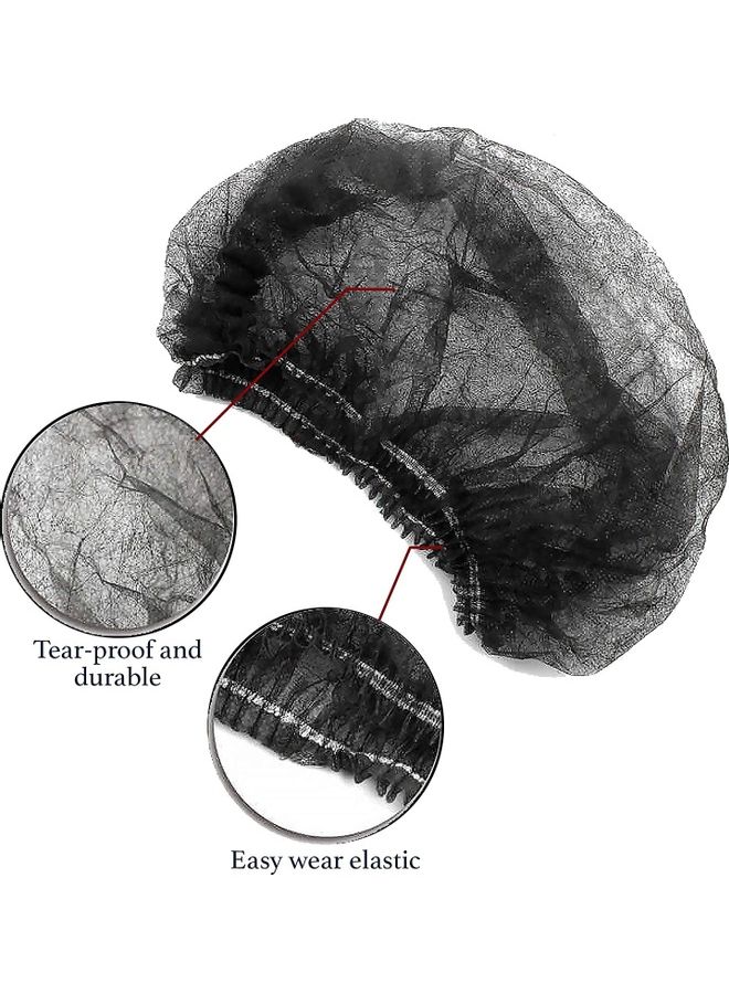 Generic 100-Piece Disposable Hair Mob Net Bouffant Caps Black 265x247x75mm  - Image 2