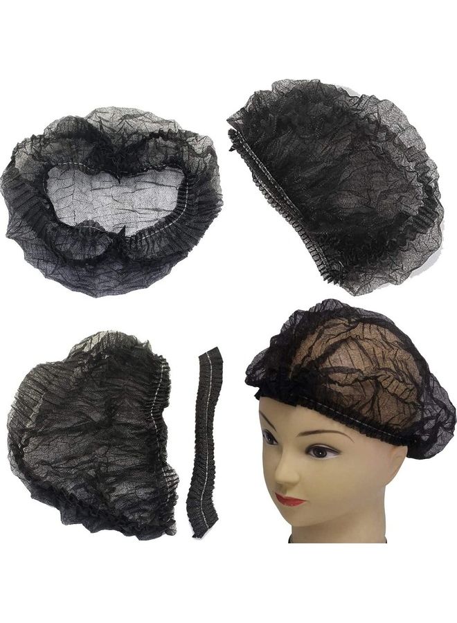 Generic 100-Piece Disposable Hair Mob Net Bouffant Caps Black 265x247x75mm  - Image 5